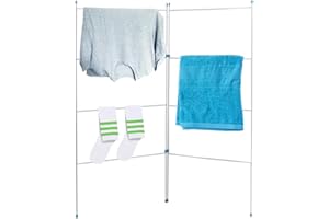 BARGAINS-GALORE 2 Fold Airer - Indoor Outdoor Clothes Drying Rack Gate Horse | For Laundry Rail Dryer White Coated Washing Line Towel Rack | 4 Metres Of Drying Space | Non Slip Grip - Lightweight & Extra Strong Airer