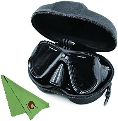 Xixihaha Silicone Diving Glasses with Storage Bag Diving Mask Scuba Snorkel Swimming Goggles for GoPro Hero 6/5/4/3 Xiaomiyi SJCAM 4K Sports Camera (Black)