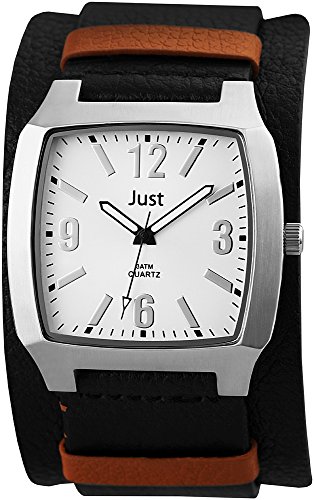 Just Watches Herren-Armbanduhr Analog Quarz Leder 48-S10451-BK Just Watches Herren-Armbanduhr Analog Quarz Leder 48-S10451-BK