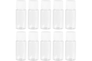 SOLUSTRE 25pcs 10ml Sample Bottles Refillable Plastic Transparent Lotion Bottles Shower Gel Containers for Home Travel Daily Use