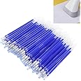Pssopp 100pcs Fabric Marker Pen Refill Heat Erasable Fabric Pens Heat Erasable Fabric Marking Pens Auto-Vanishing Pen for Tailors Sewing and Quilting Dressmaking , Multicolor