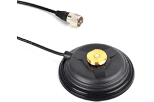 UAYESOK 4.3inch NMO Magnetic Mount,14KG Suction Mobile Radio Antenna Base W/5M RG58 Coaxial Cable PL-259 Plug for Vehicle Truck NMO CB/HF/VHF/UHF Antenna