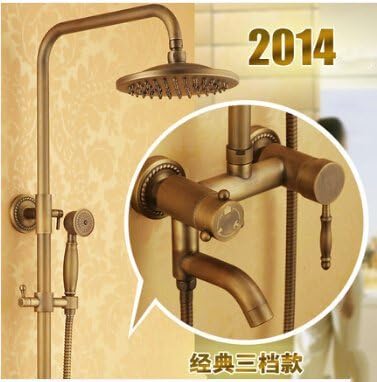 Luxury Bathroom rainfall shower set Antique shower faucet mixer tap wall shower set,Blue