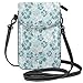 Produktbild Jiger Women Small Cell Phone Purse Crossbody,Flower Silhouettes Spring Season Faded Floral Arrangement Blooming Nature