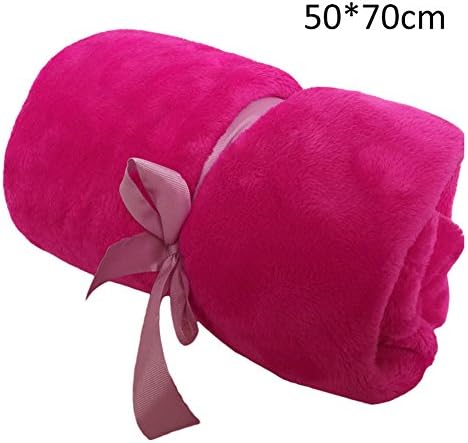 Greencolourful Solid Color Soft Throw Blanket Warm Coral Plaid Blankets Travel Flannel Sofa(50 * 70cm)