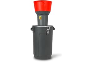 ‎EBERTH EBERTH Elektrische Getreidemühle mit 60L Eimer, 1300 Watt Elektromotor, 13L Einfülltrichter, 400 kg/h, Schrotmühle mit Edelstahlklinge, fünf Siebe inkl., Zerkleinerer für Getreide, Futterherstellung