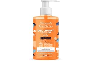 BeauTerra - Gel Lavant pour Bébé BIO, 750ml - Apaise et Nettoie en Douceur - Sans Parfum - Pour corps et cheveux - Usage Quotidien - Fabriqué en France
