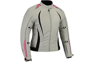 LOVO Chaqueta rosa de mujer para moto (XL)
