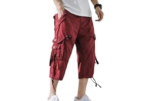 ORANDESIGNE Shorts Cargo Homme Rétro Baggy Pantacourt Casual Combat Pantalon Court Militaire Outdoor Bermudas Multi-Poches de Loisir Travail Sport Jogging Grande Taille