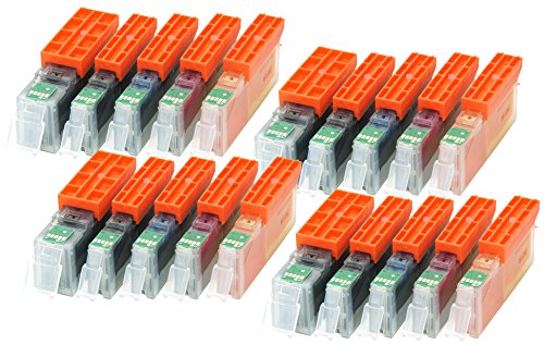20 Druckerpatronen CC Serie für Canon PGI550XL CLI551XL MIT CHIP und Füllstandanzeige für Canon Pixma iP7200, iP7250, MG5400, MG5500, MG5550, MG5600, MG5650, MG5655 kompatibel zu PGI550BK, CLI551BK, CLI551C, CLI551M, CLI551Y - 2