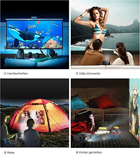 ELEPHAS Mini LED Heimkino Beamer Tragbarer LCD Video Projektor mit HDMI Kabel unterstützt HDMI VGA AV USB für PC Laptop TV Box und Xbox (Schwarz) - 8