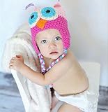 Owl Beanie Knitted Hat - For Baby & Toddler - Lovely and Cute - Multiple Colors (2#)