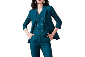 BOTONG Conjunto de 3 piezas para mujer, traje de oficina, chaqueta, chaleco, pantalones, trajes de negocios, traje de fiesta de graduación, ropa casual