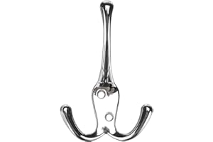 Merriway BH00829 Dreifacher Hut- und Mantelhaken, Chrom / Weiß