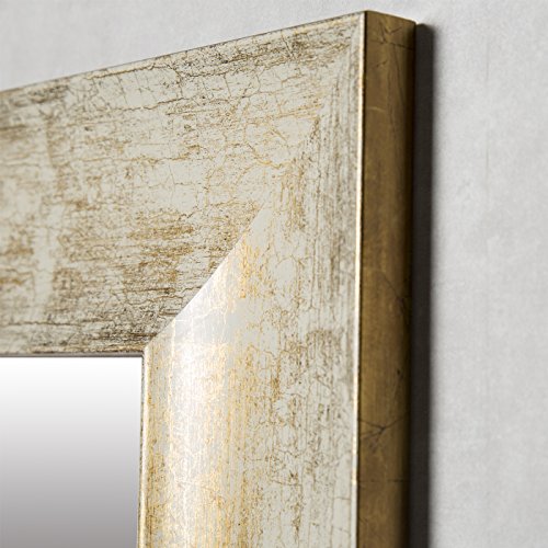 Belssia Espejo, Madera, Dorado y Plateado, 78x2.5x108 cm