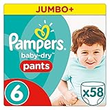 Pampers Baby-Dry Pants, Gr. 6, 15+ kg, 58 Windeln, 1er Pack (1 x 58 Stück)