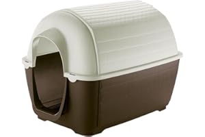 Ferplast Cuccia da Esterno per Cani Kenny 03 Casetta per Cani in Resina Termoplastica Resistente Urti e Raggi UV, Sistema di Drenaggio, Griglia per L'Aerazione, Smontabile, 60 X 89 X 60 cm