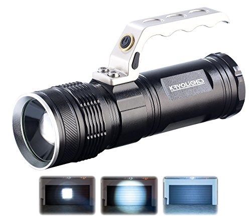 KryoLights LED Akku Hand-Taschenlampe TRC-180.3a mit Zoom, 1000lm, IP65, 10W - 2