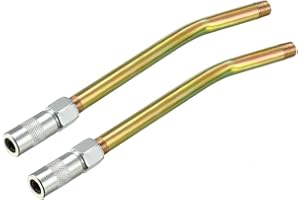 sourcing map Tubos de extensión de metal de grasa de 1/8" NTP de Engrasador con boquilla de engrase, 2 unidades