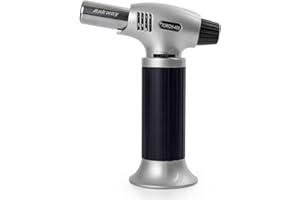 Ankway Chalumeau de Cuisine, Chalumeau Creme Brulee avec Verrouillage de Sécurité, Torche de Cuisine Rechargeable pour la Cuisson, Barbecue, Pâtisseries, Soudure, Camping, Flamme Réglable