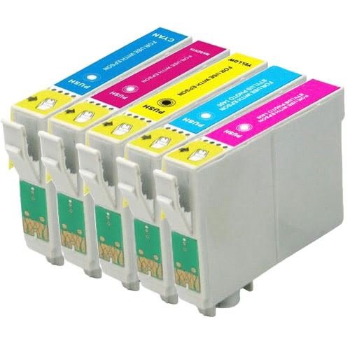 1 Go Inks Ensemble de 5 Cartouches d'encre à remplacer Epson T0807 (C/M/Y/LC/LM)Compatible/non-OEM pour Epson Stylus Imprimantes (5 encres)