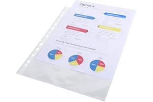 Exacompta - Réf. 5200E - Sachet de 100 pochettes perforées en Polypropylène lisse - Epaisseur 6/100ème - Perforation universelle 11 trous - Format à classer A4 - Incolore