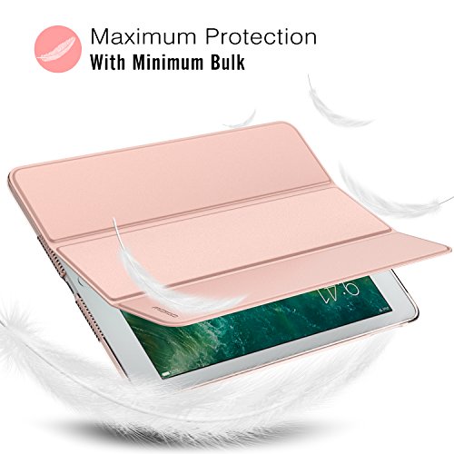 MoKo Hülle für Neu iPad 9.7 Zoll 2017 – PU Leder Tasche Schutzhülle Schale Smart Case mit Translucent Rücken Deckel, mit Auto Schlaf / Wach Funktion und Stanfunktion für New Apple iPad 9.7″ IOS 10 Retina Display Tablet, Rose Gold - 8