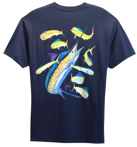 T-Shirt Manches Courtes Guy Harvey Marlin Dorado Navy XXL