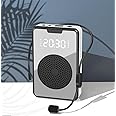 GEPAS [Upgrade] Voice Amplifier with Wired Microphone Headset,Portable Rechargeable PA System Speaker Personal Speech Amplifier, Loudspeaker for Teachers,Tour Guides/Coaches Metting/Yoga (Black)