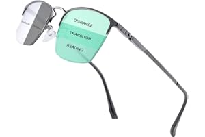 YIMI LJIMI Fotocromáticas Multifocales Progresivas Gafas de Lectura Hombres Mujeres Bisagras Resorte Protección UV Gafas de Sol