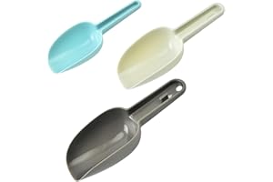 Vanyibro 3 Pcs Ice Scoop Plastic Food Scoops Multipurpose Ice Dry Food Scoops for Flour, Powders, Popcorn, Pet Food Kitchen Tools