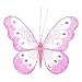 Produktbild Homestreet Butterflies Deko-Schmetterling, 14 cm, mit Strassverzierung und Clip auf Rückseite, mittelgroß, Nylon, Pink, M