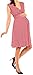 Happy Mama. Women's Maternity Empire Waist Stretch Sleeveless Dress Skater. 110p (Red with Dots, UK 12)