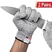 Produktbild Tdbest Schnittschutz Handschuhe 2 Paar Extra Starker Level 5 Schutz, EN-388 Zertifiziert, Lebensmittelecht, Hochwertig und Leicht, für alle Zwecke, Grau (Medium)
