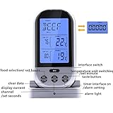 Funk Grillthermometer mit 2 Temperaturfühlern,Goldbeing Bratenthermometer Fleischthermometer für Fleisch Grill BBQ,Ofenthermometer Smokerthermometer für Steak Braten im Ofen (Silber mit Grau) - 