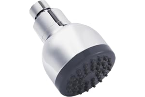 Katezon High Pressure Shower Head, 3 Inches Anti-Clog Anti-Leak Fixed Showerhead, with Adjustable Swivel Brass Ball Joint (Chrome)