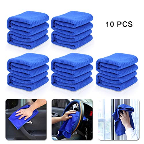 Preisvergleich Produktbild EFORCAR Mikrofaser-Reinigungstücher, 10PCS Mikrofaser-Auto-sauberes Tuch-Multifunktionsreinigungstuch-wei... Plüsch 30 * 30CM Polier-und Trockentücher
