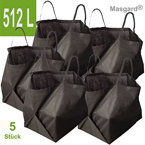 5x atmungsaktiver Gartensack Kompostsack 512 L dient gleichzeitig als Komposter