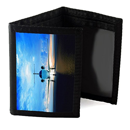Preisvergleich Produktbild Flugzeuge 10040, Verkehrsflugzeug, Designer Schwarz Unisex Nylon Geldbörse Kreditkarte Holder Ripper Portemonnaie Geldbeutel mit Farbig Design.