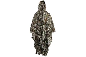 VIGAN 3D Camo Bionic Leaf Camouflage Caccia alla Giungla Ghillie Suit Set Woodland Sniper Birdwatching Poncho Ghillie Suit