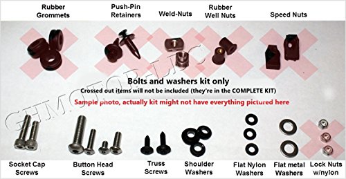 GHMotor Complete Black Fairing Bolt Kit For 2008-2010 Kawasaki ZX-10R - Made In USA