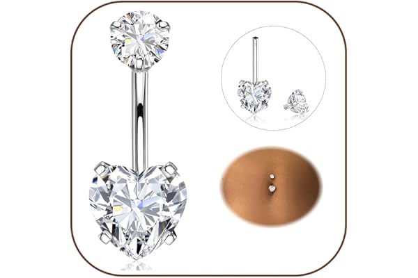 Diamday navelstänger, 316L, kirurgiskt stål, navelstänger, piercing, 14 g, allergivänlig, navelringar, glänsande, cz, navelstänger, navelstänger, sliver, magstång, 8/10/12/14/16 mm