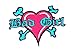 Produktbild RABANA Red Blue Heart Bad Girl Bone Cross Biker Lady Rider Hippie Cartoon Kids Patch zum Aufbügeln T-Shirt Patch Aufnäher Aufbügler Aufbügler Aufbügler Kostüm