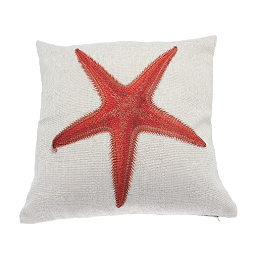 Lukis 1stk. 45x45cm Baumwoll Leinen Kissenhülle Kissenbezug Kopfkissenbezüge Seestern - 2
