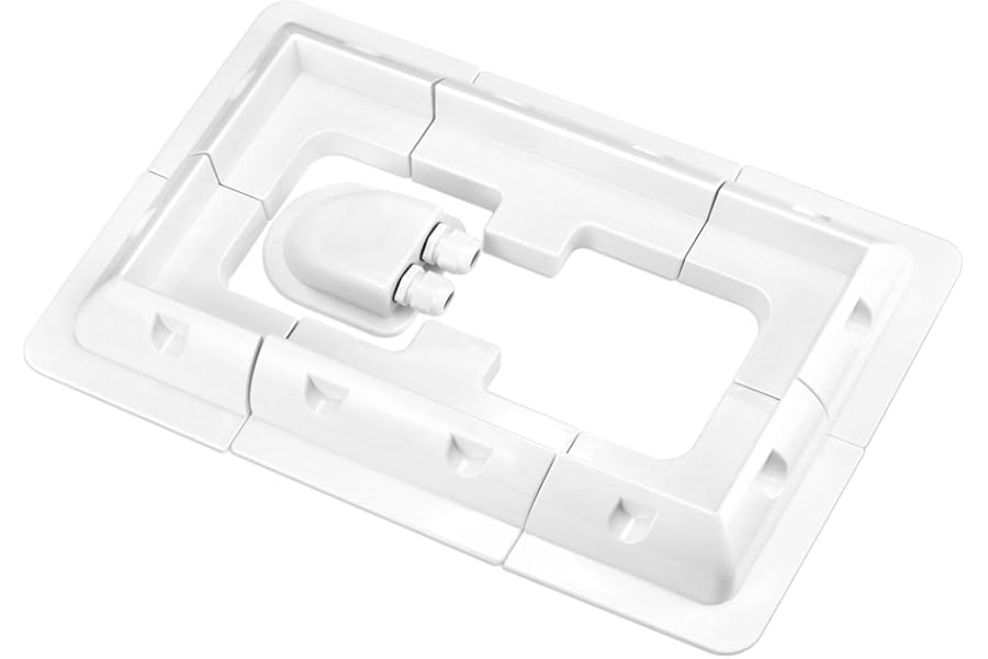 QWORK® Solar Panel Mounting Brackets, Drill-Free Corners Of Components Support Kit, For Rvs, Campers, Roofs, White, 7 Piece
