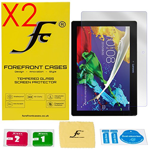 Forefront Cases® [HD KLARHEIT] Gehärtetes Glas Bildschirm Schutz Protektor Folie für Lenovo Tab 2 A10-30F 25,6 cm (10,1 Zoll HD) Tablet-PC [ULTRA DÜNN nur 0.3mm] - 2ER PACK