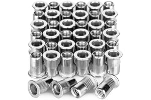 Rivet Nut Zinc Plated Flat Head Metric Threaded Rivetnut, Insert Nut, insert Rivet Nut (Pack of 100) (M10)