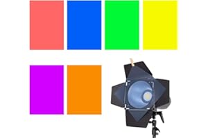 SJBAUTYO 6 Stück Filterfolien Gel,Farbige Farbfilm Folie,Transparent Farbfilterfolie,Hitzebeständig Farbfolie Licht Transparente,für Foto, Fotografie, Dekoration