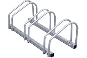 Jopassy Fahrradständer, 70.5x32x26cm Stahl verzinkt Bodenparker Bügelparker Mehrfachständer Platzsparend, Mehrfachständer Stahl für Garage und Garten (Für 3 Fahrräder, Silber)