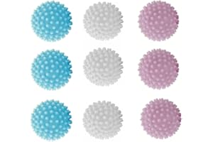 Naisfei 9 Stück Trockner Ball Waschball für waschmaschine Waschball, Trocknerbälle für Wäschetrockner, Dryer Balls Igelball Kugeln für Flauschigere Wäsche,Wiederverwendbare